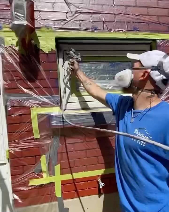 Painted brick: masking comes first