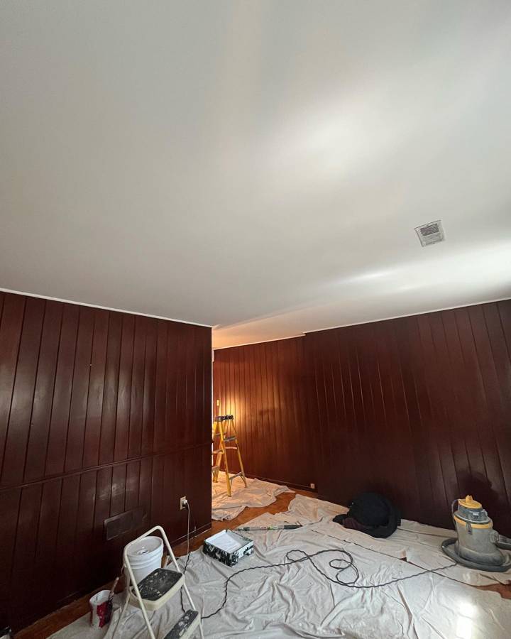 Dark panelling? We start with the ceiling